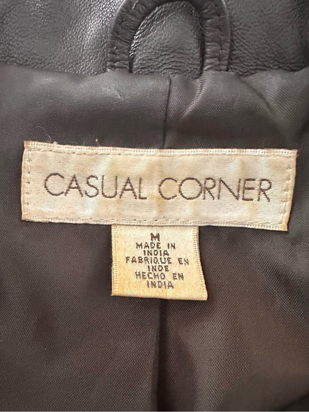 Vintage 90’s Casual Corner Genuine Leather Blazer Jacket Brown Size M - Picture 4 of 7